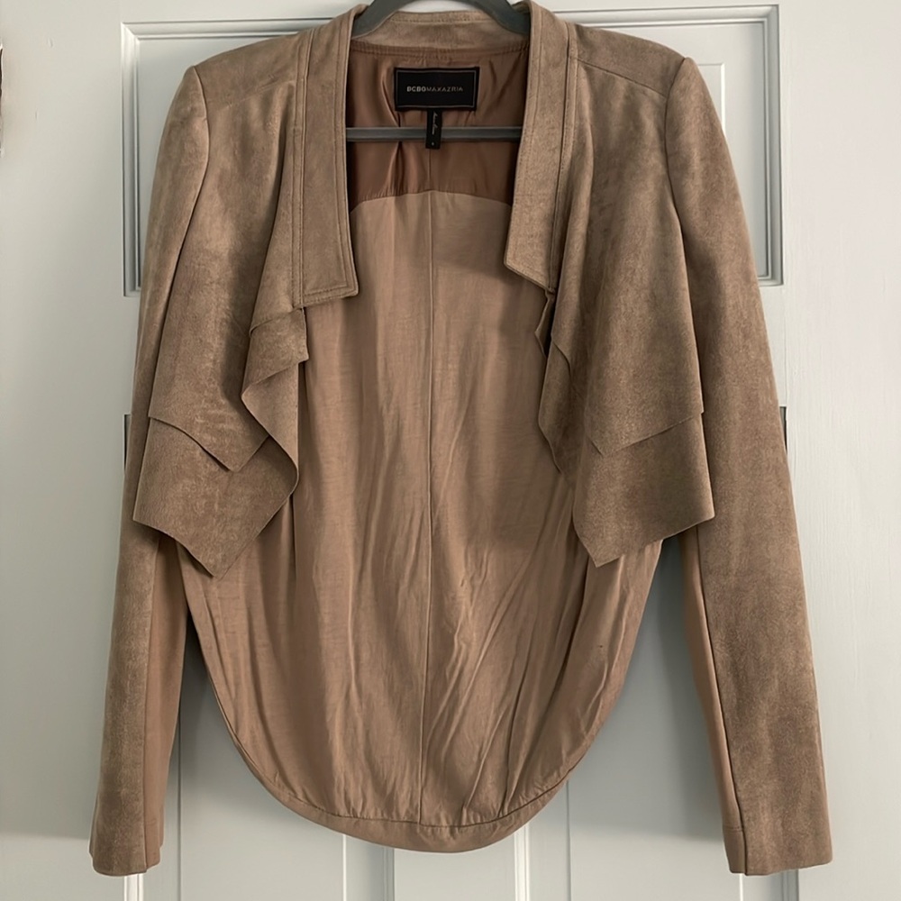 Bcbgmaxazria Tan Drape Back Jacket - image 3